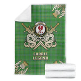 Clan Currie Tartan Gold Courage Symbol Blanket EK53 Clan Currie Tartan Today