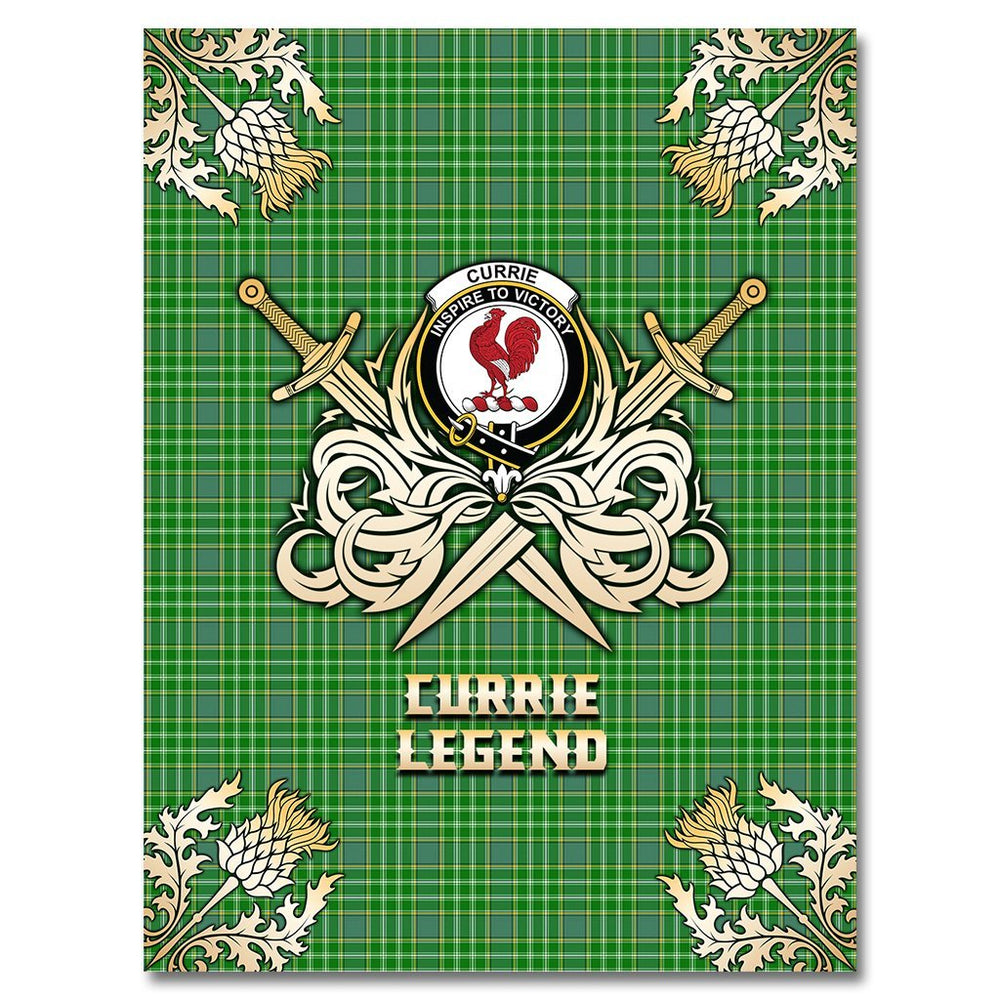 Clan Currie Tartan Gold Courage Symbol Blanket EK53 Clan Currie Tartan Today