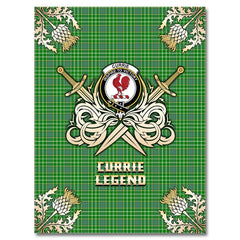 Clan Currie Tartan Gold Courage Symbol Blanket EK53 Clan Currie Tartan Today