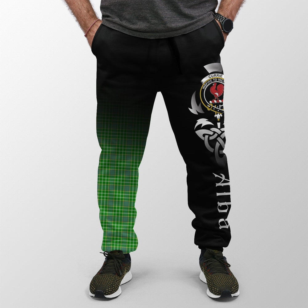 Clan Currie Tartan Crest Jogger Sweatpants Alba Celtic Style AG28 Clan Currie Tartan Today