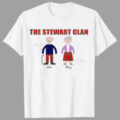 Scottish Clan Personalised Family Portrait T-Shirt – Unisex & Kids Sizes (Printed in the USA)
