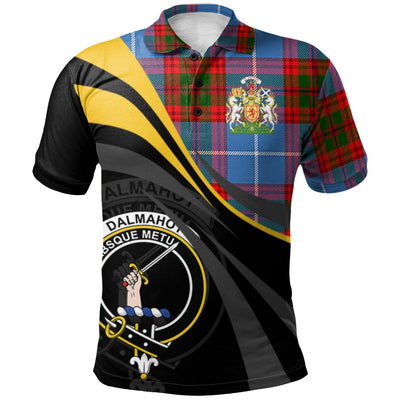 Clan Dalmahoy Tartan Polo Shirt - Royal Coat Of Arms Style