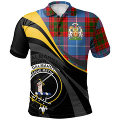 Clan Dalmahoy Tartan Polo Shirt - Royal Coat Of Arms Style FH22 Dalmahoy Tartan Tartan Polo