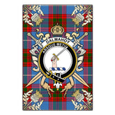 Clan Dalmahoy Tartan Crest Black Garden Flag - Gold Thistle BT17 Clan Dalmahoy Tartan Today