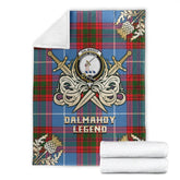 Clan Dalmahoy Tartan Gold Courage Symbol Blanket RR95 Clan Dalmahoy Tartan Today