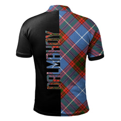 Clan Dalmahoy Tartan Polo Shirt Half of Me - Cross Style FD16 Dalmahoy Tartan Tartan Polo