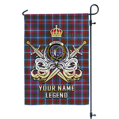 Custom Name Clan Dalmahoy Tartan Garden Flag with Clan Crest and the Golden Sword of Courageous Legacy IA88
