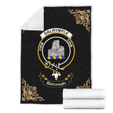 Clan Dalrymple Crest Tartan Premium Blanket Black XC46 Clan Dalrymple Tartan Today