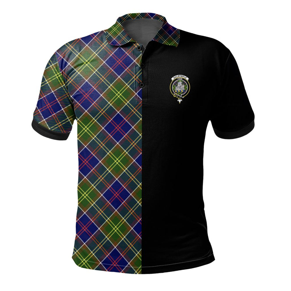 Clan Dalrymple Tartan Polo Shirt Half of Me - Cross Style IL98 Dalrymple Tartan Tartan Polo