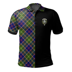 Clan Dalrymple Tartan Polo Shirt Half of Me - Cross Style IL98 Dalrymple Tartan Tartan Polo