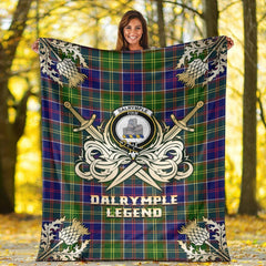 Clan Dalrymple Tartan Gold Courage Symbol Blanket MH79 Clan Dalrymple Tartan Today