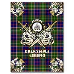 Clan Dalrymple Tartan Gold Courage Symbol Blanket MH79 Clan Dalrymple Tartan Today