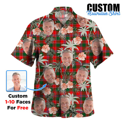Clan Dalziel Modern Tartan Custom Face Hawaiian Shirt – Unisex Gift for Family Members, Summer Party