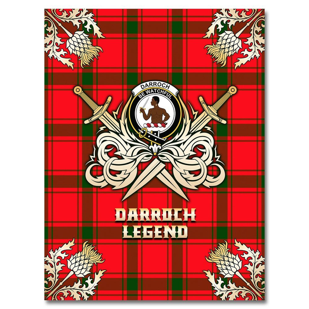 Clan Darroch Tartan Gold Courage Symbol Blanket RQ35 Clan Darroch Tartan Today