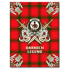 Clan Darroch Tartan Gold Courage Symbol Blanket RQ35 Clan Darroch Tartan Today