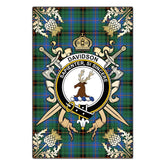 Clan Davidson Ancient Tartan Crest Black Garden Flag - Gold Thistle XC32 Clan Davidson Tartan Today
