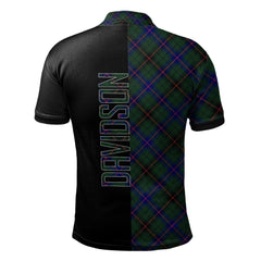 Clan Davidson Modern Tartan Polo Shirt Half of Me - Cross Style HP45 Davidson Modern Tartan Tartan Polo