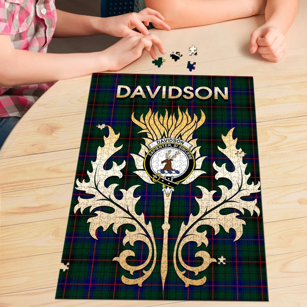 Clan Davidson Modern Tartan Crest Thistle Jigsaw Puzzles Gift For Family EZ62 Clan Davidson Tartan Today