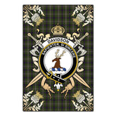 Clan Davidson Tulloch Dress Tartan Crest Black Garden Flag - Gold Thistle JP42 Clan Davidson Tartan Today