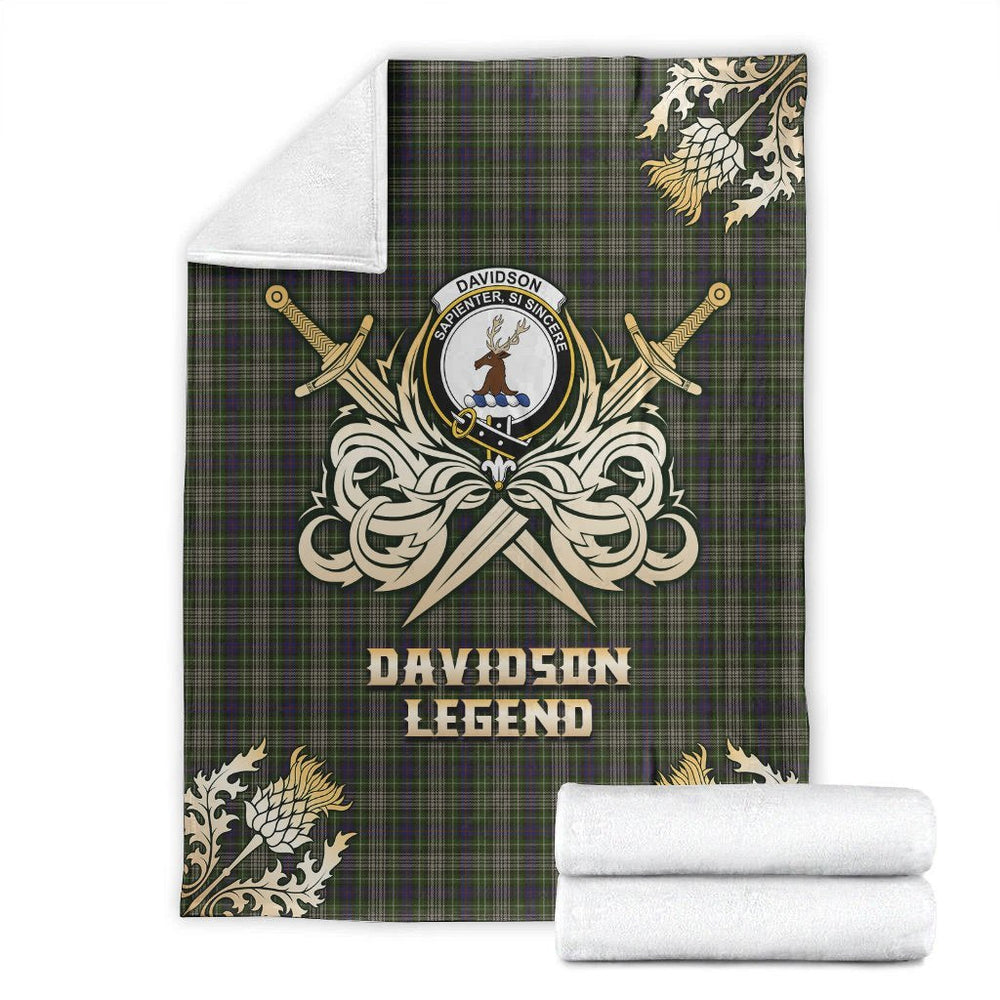 Clan Davidson Tulloch Dress Tartan Gold Courage Symbol Blanket ED50 Clan Davidson Tartan Today