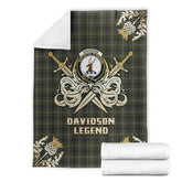 Clan Davidson Tulloch Dress Tartan Gold Courage Symbol Blanket ED50 Clan Davidson Tartan Today