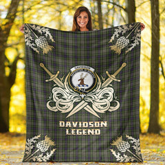 Clan Davidson Tulloch Dress Tartan Gold Courage Symbol Blanket ED50 Clan Davidson Tartan Today