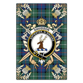 Clan Davidson of Tulloch Tartan Crest Black Garden Flag - Gold Thistle RJ44 Clan Davidson Tartan Today