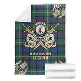 Clan Davidson of Tulloch Tartan Gold Courage Symbol Blanket ZJ34 Clan Davidson Tartan Today