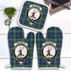 Clan Davidson Of Tulloch Tartan Crest Oven Mitt And Pot Holder (2 Oven Mitts + 1 Pot Holder) FD39 Clan Davidson Tartan Today