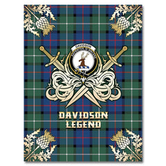 Clan Davidson of Tulloch Tartan Gold Courage Symbol Blanket ZJ34 Clan Davidson Tartan Today