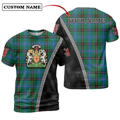 Personalized Clan Davidson Ancient Tartan Shirt with Scotland Coat of Arms & Custom Name