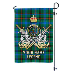 Custom Name Clan Davidson Ancient Tartan Garden Flag with Clan Crest and the Golden Sword of Courageous Legacy BU88