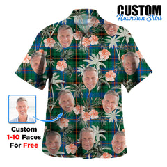 Clan Davidson Ancient Tartan Custom Face Hawaiian Shirt – Unisex Gift for Family Members, Summer Party DG75 Davidson Ancient Tartan Tartan Hawaii Shirt