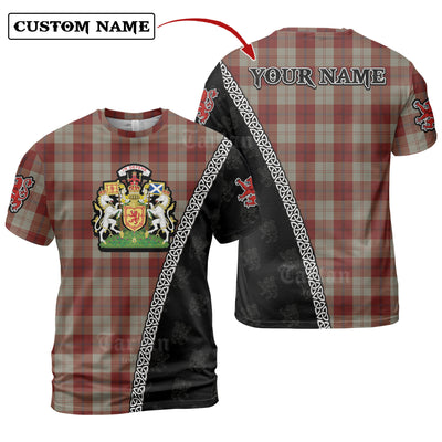 Personalized Clan Davidson Dress Dancers Tartan Shirt with Scotland Coat of Arms & Custom Name