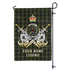 Custom Name Clan Davidson Tulloch Dress Tartan Garden Flag with Clan Crest and the Golden Sword of Courageous Legacy RZ53