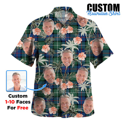 Clan Davidson of Tulloch Tartan Custom Face Hawaiian Shirt – Unisex Gift for Family Members, Summer Party