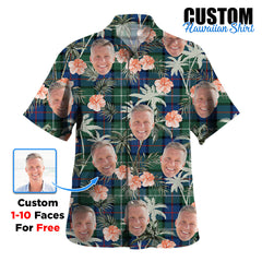 Clan Davidson of Tulloch Tartan Custom Face Hawaiian Shirt – Unisex Gift for Family Members, Summer Party KF12 Davidson of Tulloch Tartan Tartan Hawaii Shirt
