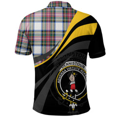 Clan Dennistoun Tartan Polo Shirt - Royal Coat Of Arms Style CW62 Dennistoun Tartan Tartan Polo