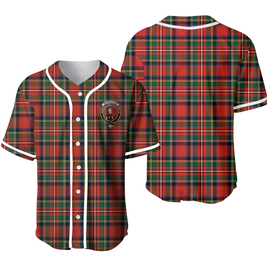 Clan Dennistoun Tartan Unisex Baseball Jersey