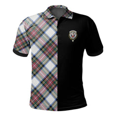 Clan Dennistoun Tartan Polo Shirt Half of Me - Cross Style JM55 Dennistoun Tartan Tartan Polo