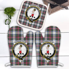 Clan Dennistoun Tartan Crest Oven Mitt And Pot Holder (2 Oven Mitts + 1 Pot Holder) ZC48 Clan Dennistoun Tartan Today