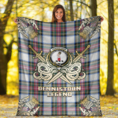 Clan Dennistoun Tartan Gold Courage Symbol Blanket WD96 Clan Dennistoun Tartan Today