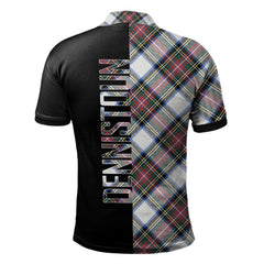 Clan Dennistoun Tartan Polo Shirt Half of Me - Cross Style JM55 Dennistoun Tartan Tartan Polo