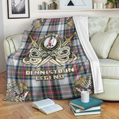 Clan Dennistoun Tartan Gold Courage Symbol Blanket WD96 Clan Dennistoun Tartan Today