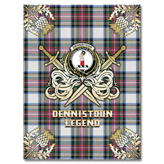 Clan Dennistoun Tartan Gold Courage Symbol Blanket WD96 Clan Dennistoun Tartan Today