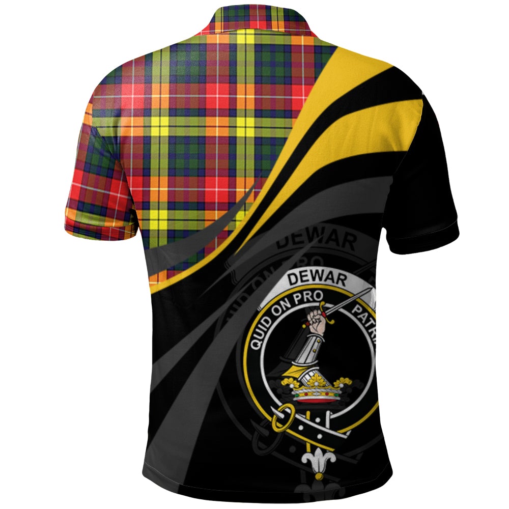 Clan Dewar Tartan Polo Shirt - Royal Coat Of Arms Style QT20 Dewar Tartan Tartan Polo