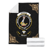 Clan Dewar Crest Tartan Premium Blanket Black PA39 Clan Dewar Tartan Today