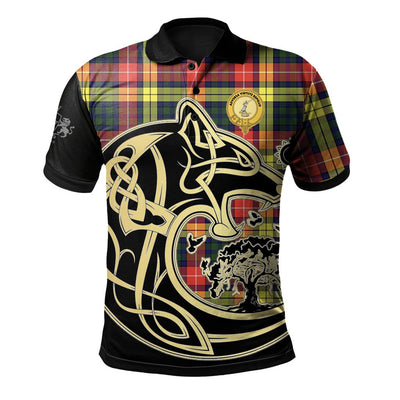 Clan Dewar Tartan Polo Shirt Viking Wolf