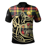 Clan Dewar Tartan Polo Shirt Viking Wolf UD38 Dewar Tartan Tartan Polo