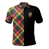 Clan Dewar Tartan Polo Shirt Half of Me - Cross Style JQ52 Dewar Tartan Tartan Polo